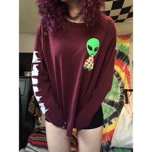 Maroon long sleeve t-shirt
